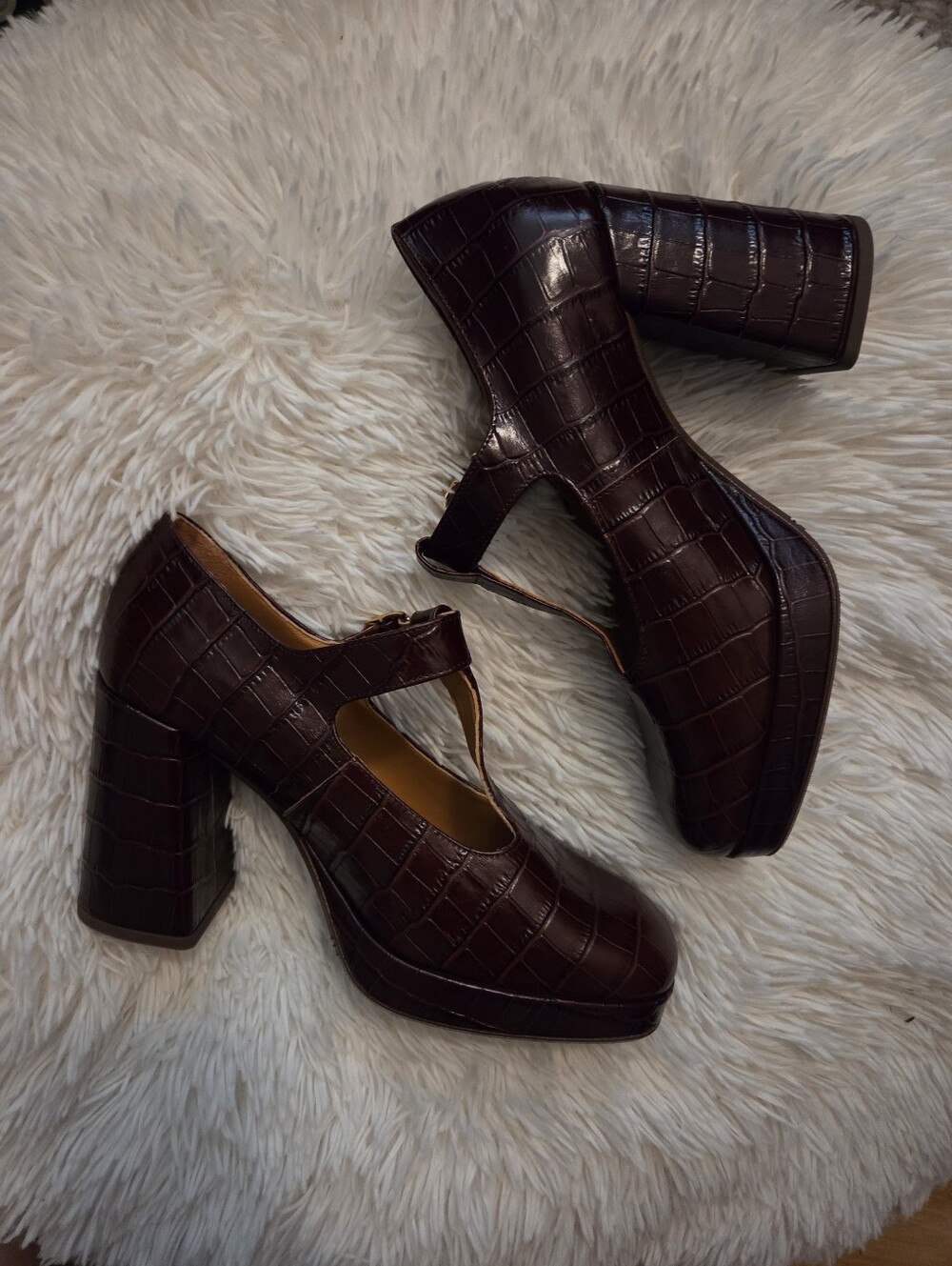 Sezane Monique Babies High Heel in Choco Croco size 39 - Picture 5 of 12